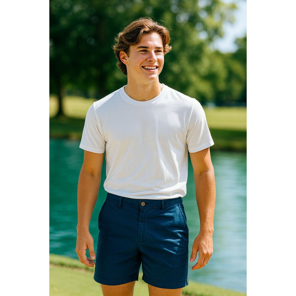 Flint and Tinder Men’s Shorts 32 Blue Chino Flat Front Athletic Casual USA Made